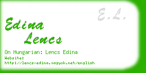 edina lencs business card